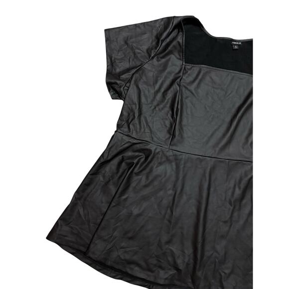 Torrid Faux Leather Peplum Top Women's Plus Size 5 Black Sleeveless - Picture 5 of 9